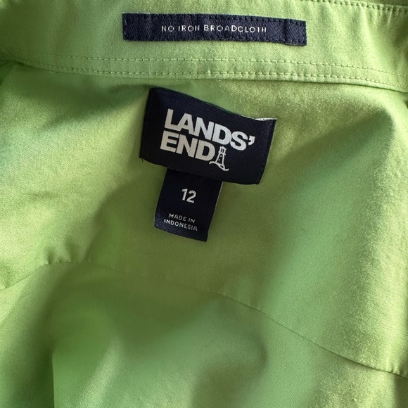Lands' End Light Green Broadcloth Shirt - Picture 6 of 7